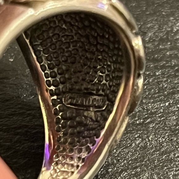 Vintage Sterling Silver and Abalone Paisley Inlay Statement Ring Size 10.5 - Picture 8 of 16